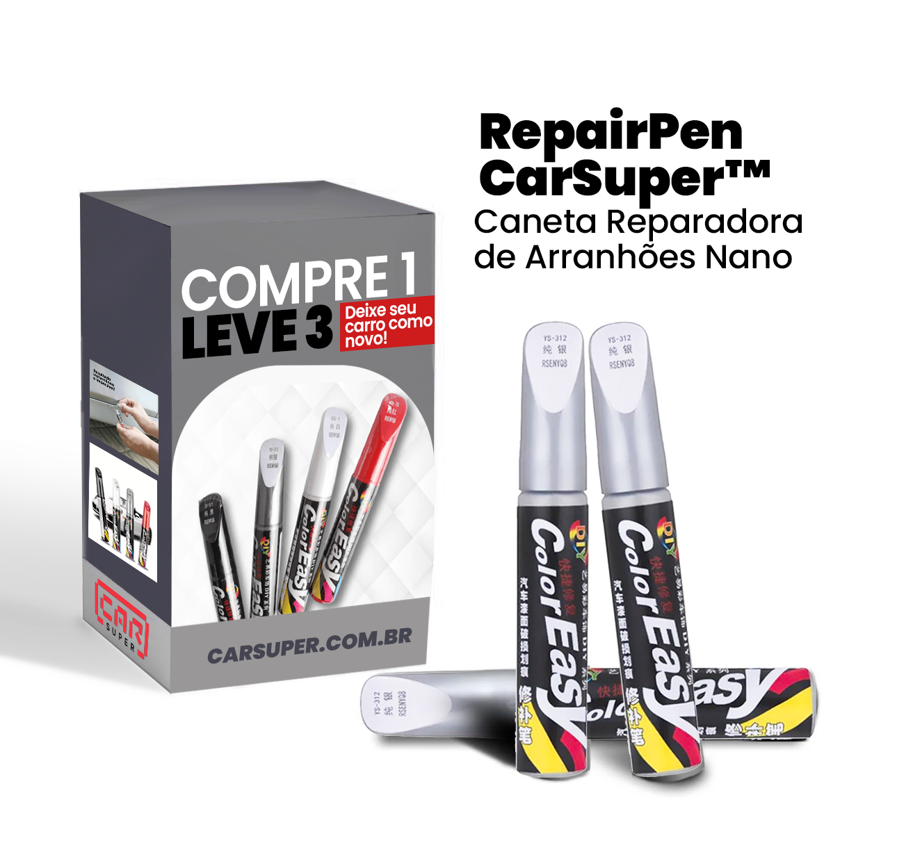 (ÚLTIMO DIA COMPRE 1 LEVE 3) RepairPen Nivus™ Caneta Reparadora de Arranhões Nano