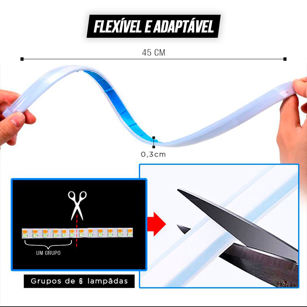 Fita de LED para Farol DRL Sequencial para Caminhão 24v - 2 Pçs