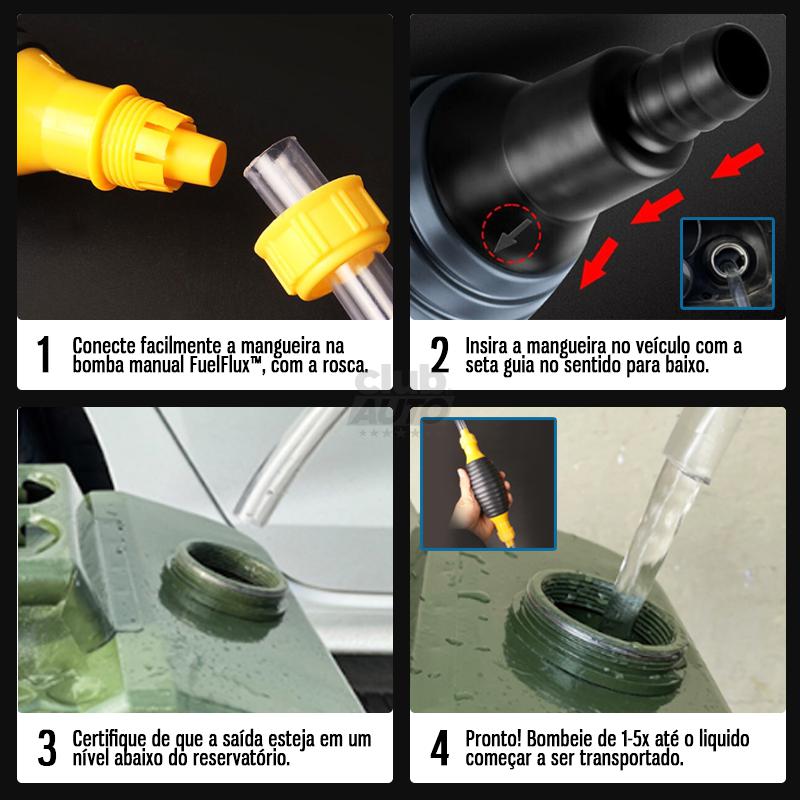 FuelFlux™ 2.0 Bomba de Combustível Sucção Manual Universal Portátil