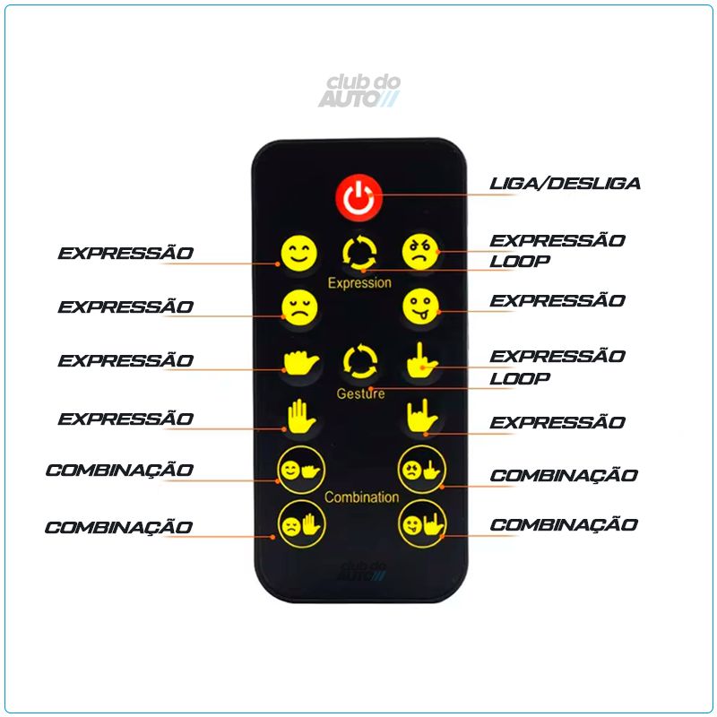 LED Expressões Gestuais Divertidas para Carros