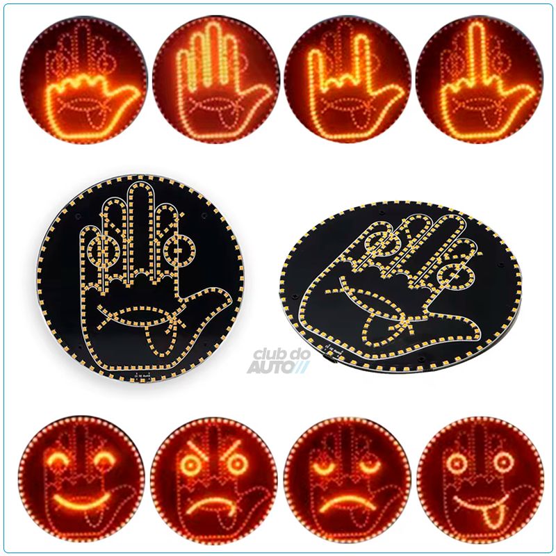 LED Expressões Gestuais Divertidas para Carros