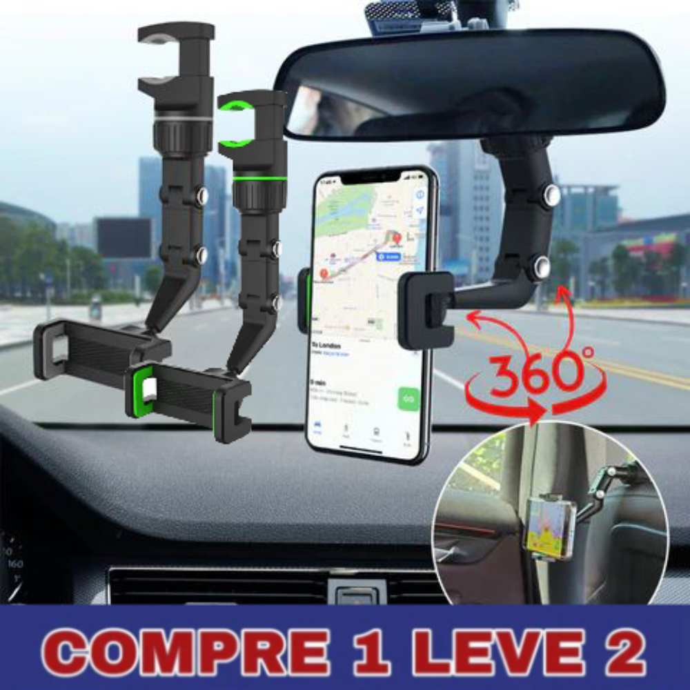 [COMPRE 1 LEVE 2] KIT 2 UNIDADES Orbitech 360º Pro - Ultra resistente, firme e não balança - Compatível com todos os modelos de carros e celulares